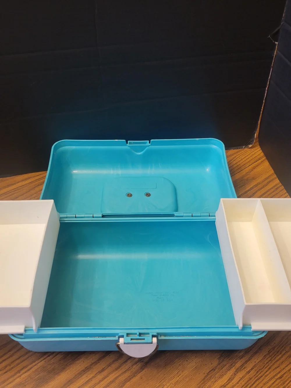 1980s Caboodles of California Teal Swirl Makeup Case Vintage Retro